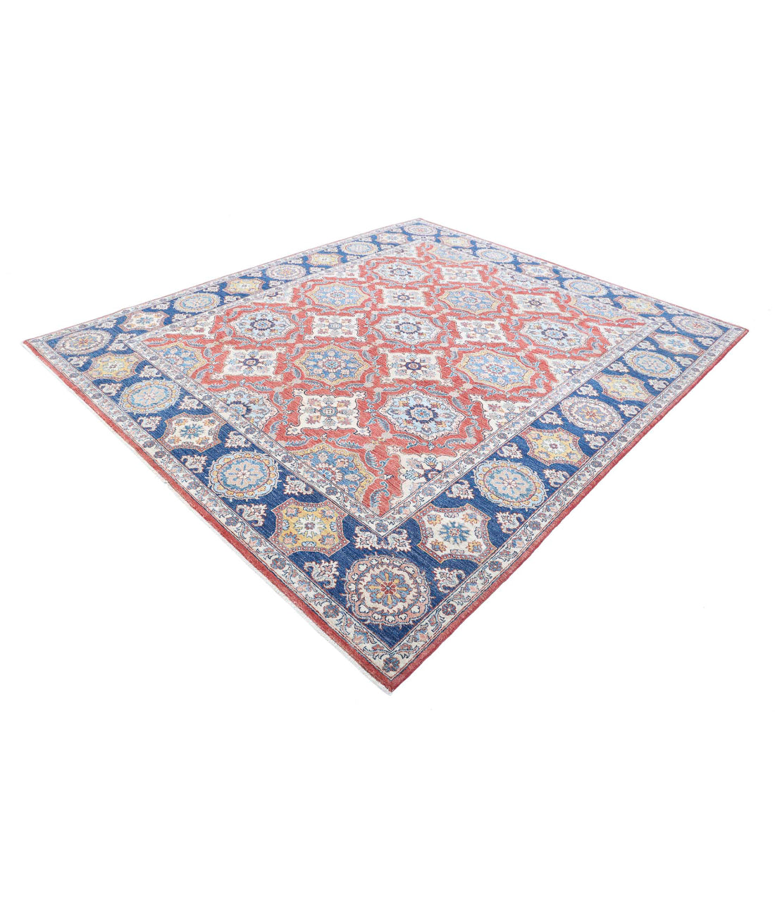 Ziegler 8'1'' X 9'8'' Hand-Knotted Wool Rug 8'1'' x 9'8'' (243 X 290) / Red / Blue