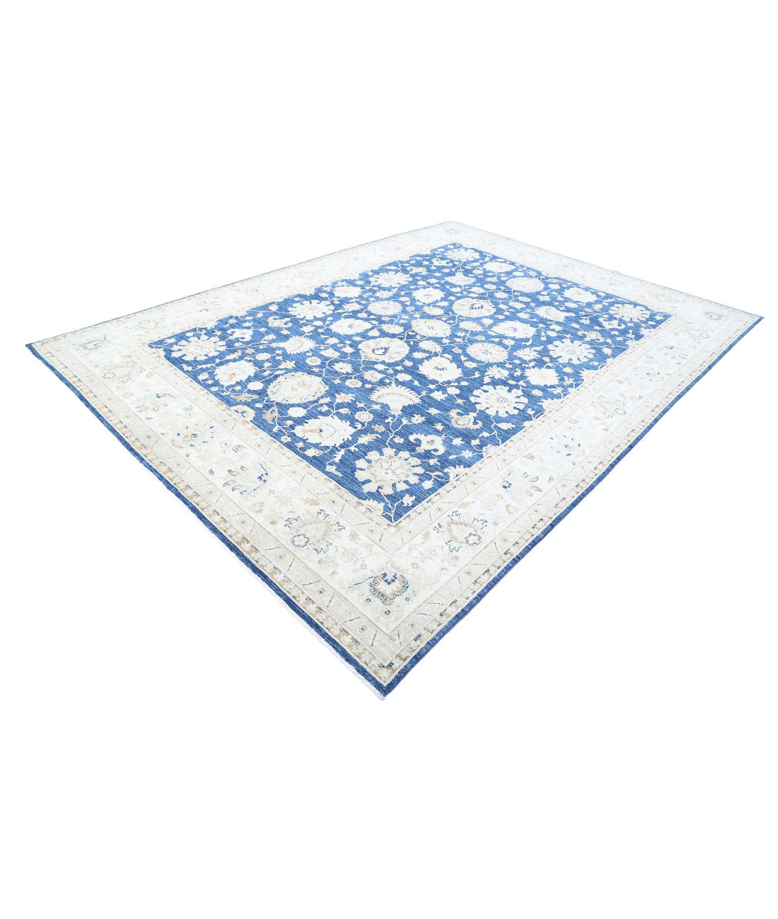 Ziegler 8'9'' X 11'10'' Hand-Knotted Wool Rug 8'9'' x 11'10'' (263 X 355) / Blue / Ivory