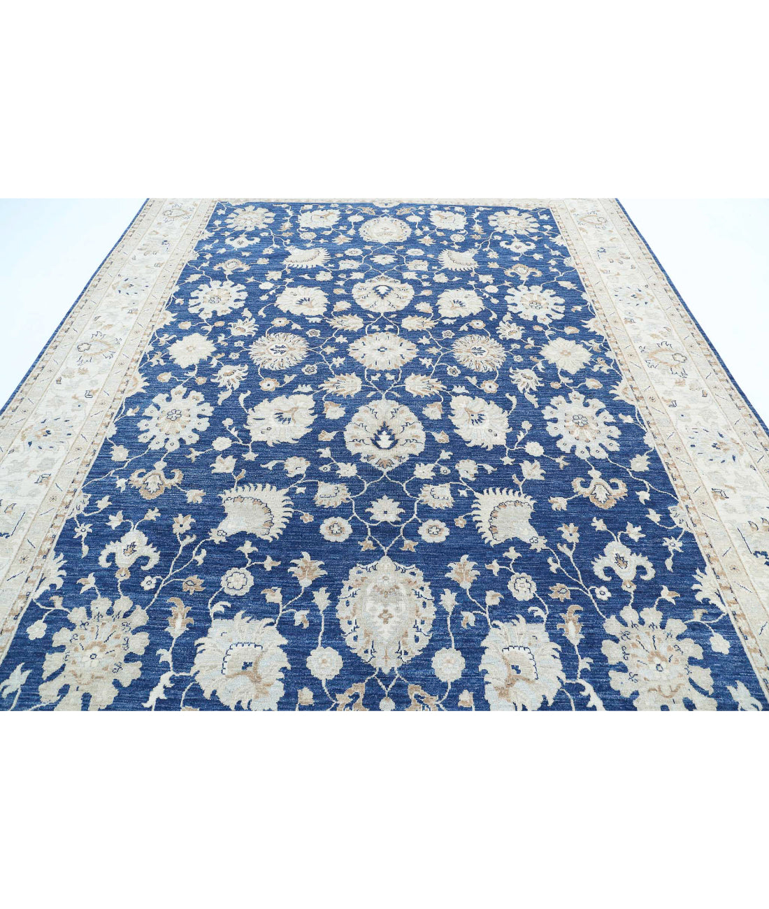 Ziegler 8'9'' X 11'10'' Hand-Knotted Wool Rug 8'9'' x 11'10'' (263 X 355) / Blue / Ivory