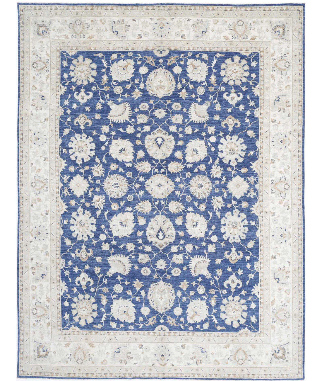 Ziegler 8'9'' X 11'10'' Hand-Knotted Wool Rug 8'9'' x 11'10'' (263 X 355) / Blue / Ivory