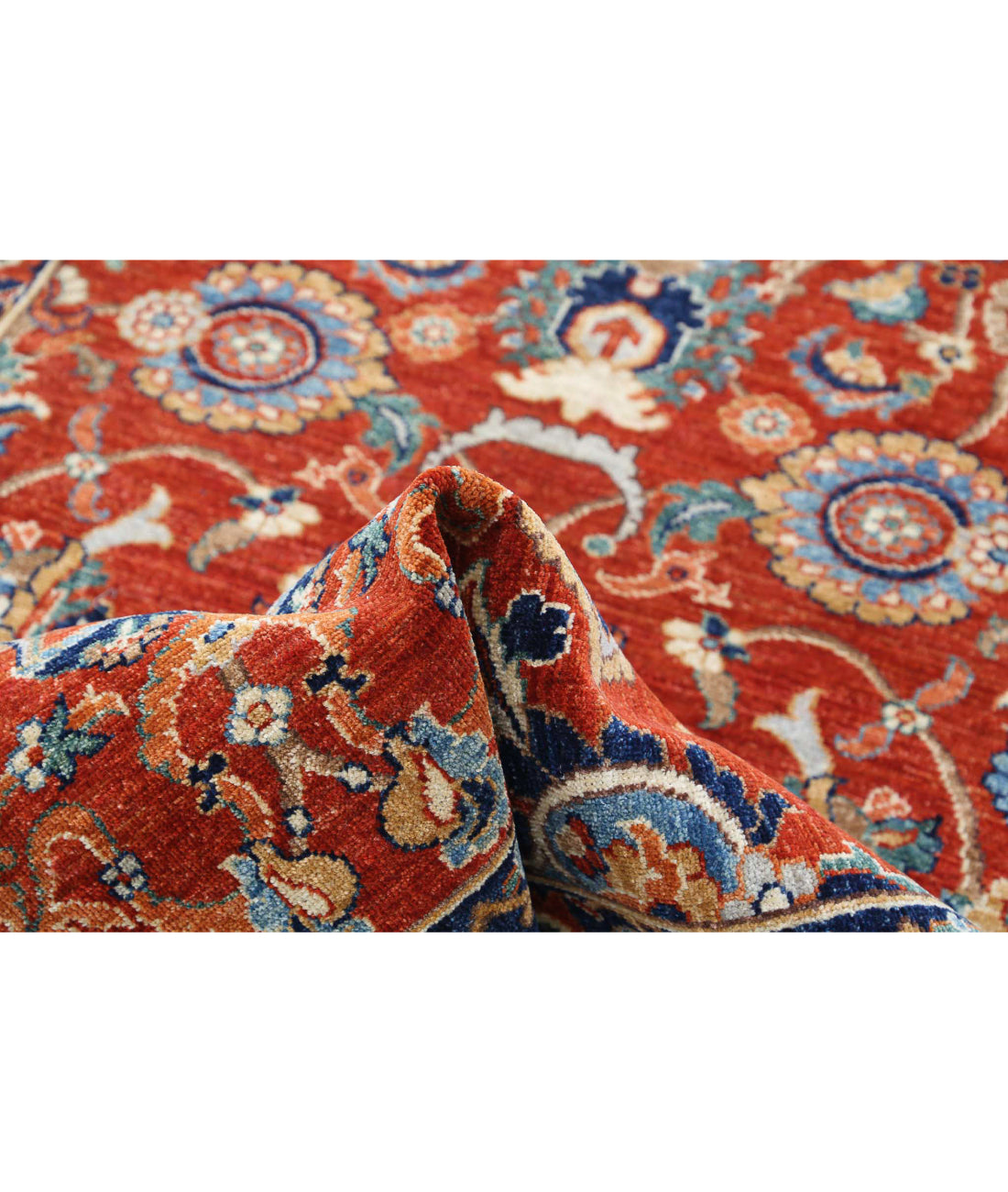 Ziegler 4'0'' X 13'6'' Hand-Knotted Wool Rug 4'0'' x 13'6'' (120 X 405) / Red / Blue