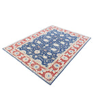 Ziegler 5'6'' X 7'6'' Hand-Knotted Wool Rug 5'6'' x 7'6'' (165 X 225) / Blue / Red