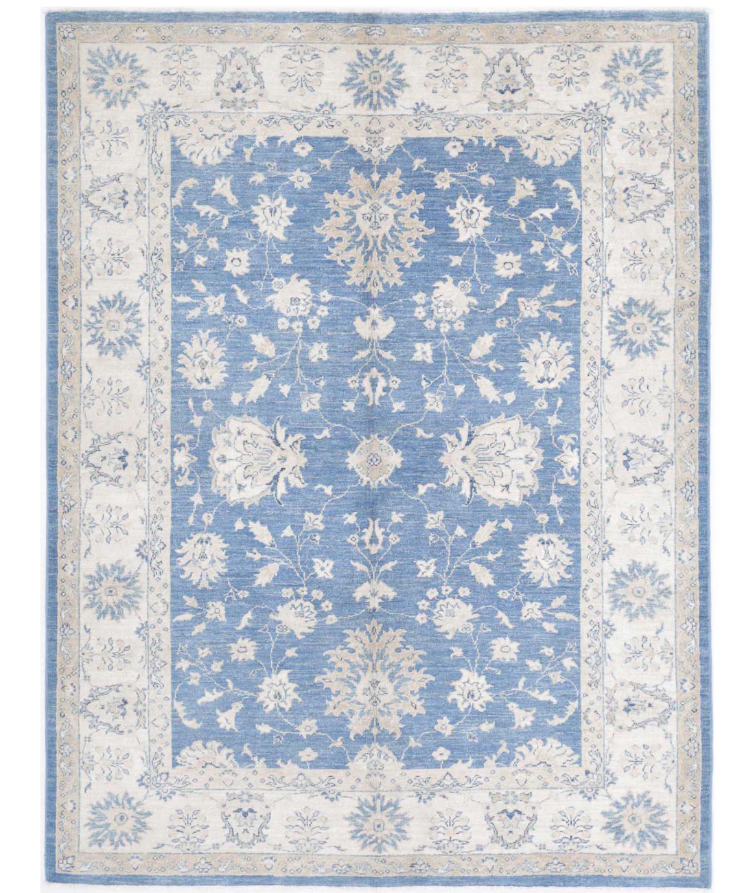 Ziegler 4'9'' X 6'4'' Hand-Knotted Wool Rug 4'9'' x 6'4'' (143 X 190) / Blue / Ivory