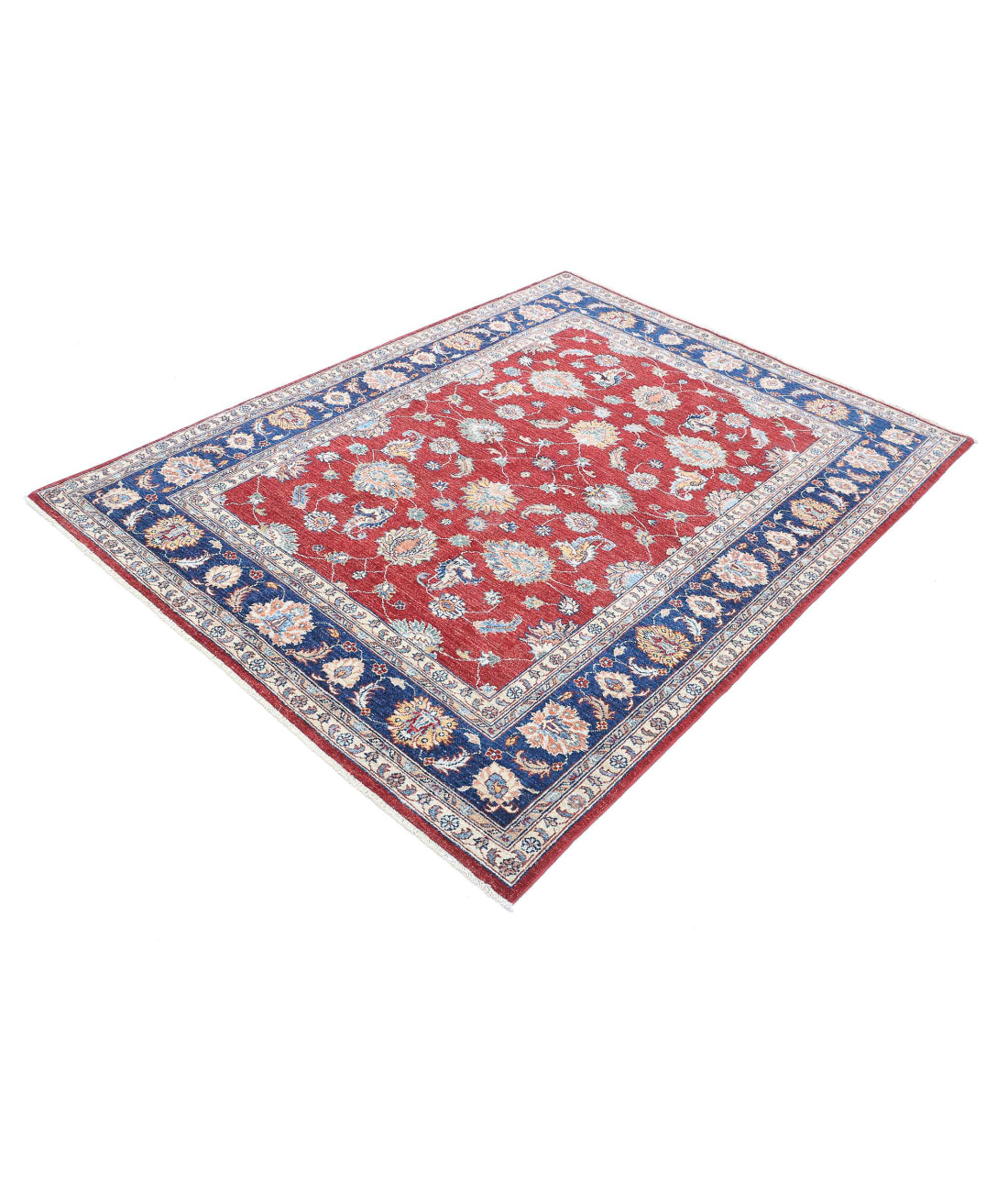 Ziegler 4'10'' X 6'5'' Hand-Knotted Wool Rug 4'10'' x 6'5'' (145 X 193) / Red / Blue