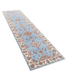 Ziegler 2'7'' X 9'7'' Hand-Knotted Wool Rug 2'7'' x 9'7'' (78 X 288) / Blue / Ivory