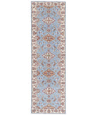 Ziegler 2'7'' X 9'7'' Hand-Knotted Wool Rug 2'7'' x 9'7'' (78 X 288) / Blue / Ivory