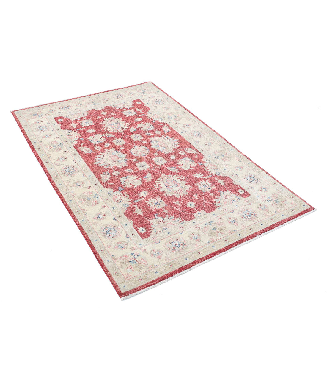 Ziegler 3'10'' X 5'9'' Hand-Knotted Wool Rug 3'10'' x 5'9'' (115 X 173) / Red / Ivory