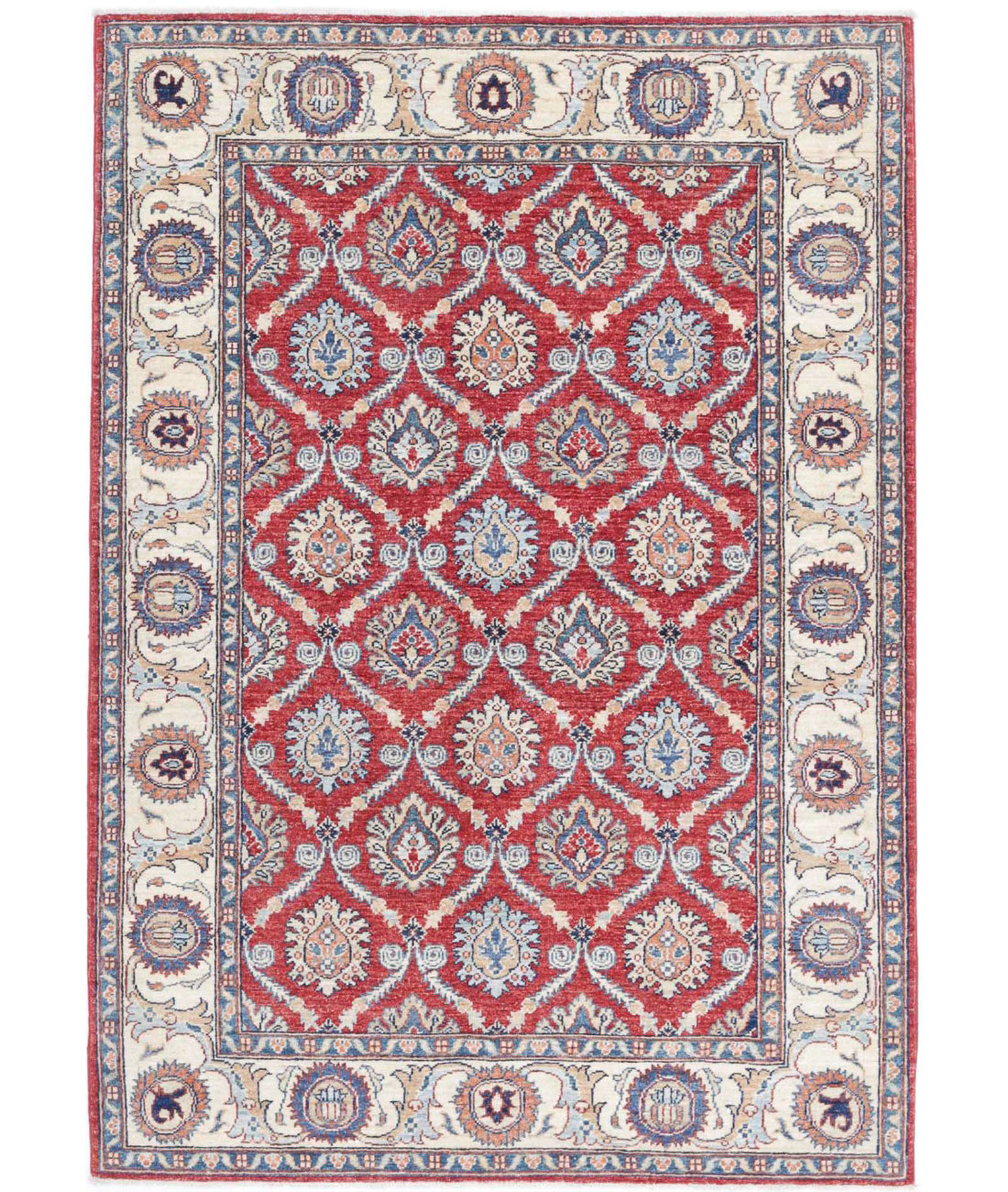 Ziegler 3'10'' X 5'9'' Hand-Knotted Wool Rug 3'10'' x 5'9'' (115 X 173) / Red / Ivory