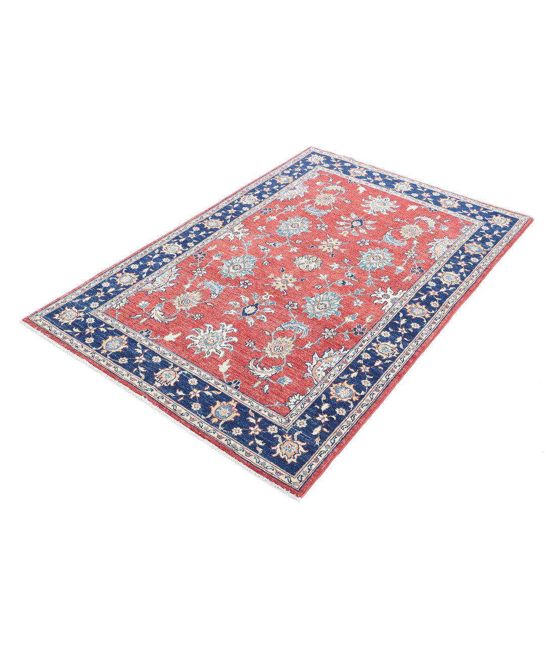 Ziegler 3'9'' X 5'9'' Hand-Knotted Wool Rug 3'9'' x 5'9'' (113 X 173) / Red / Blue