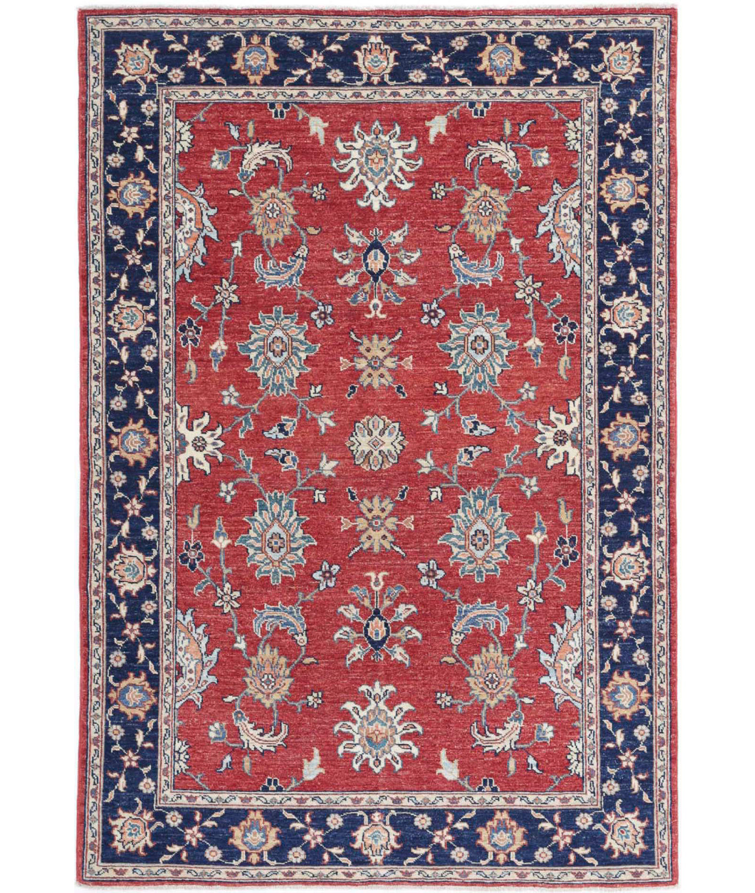 Ziegler 3'9'' X 5'9'' Hand-Knotted Wool Rug 3'9'' x 5'9'' (113 X 173) / Red / Blue