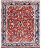 Heriz 8'0'' X 9'7'' Hand-Knotted Wool Rug 8'0'' x 9'7'' (240 X 288) / Rust / Blue