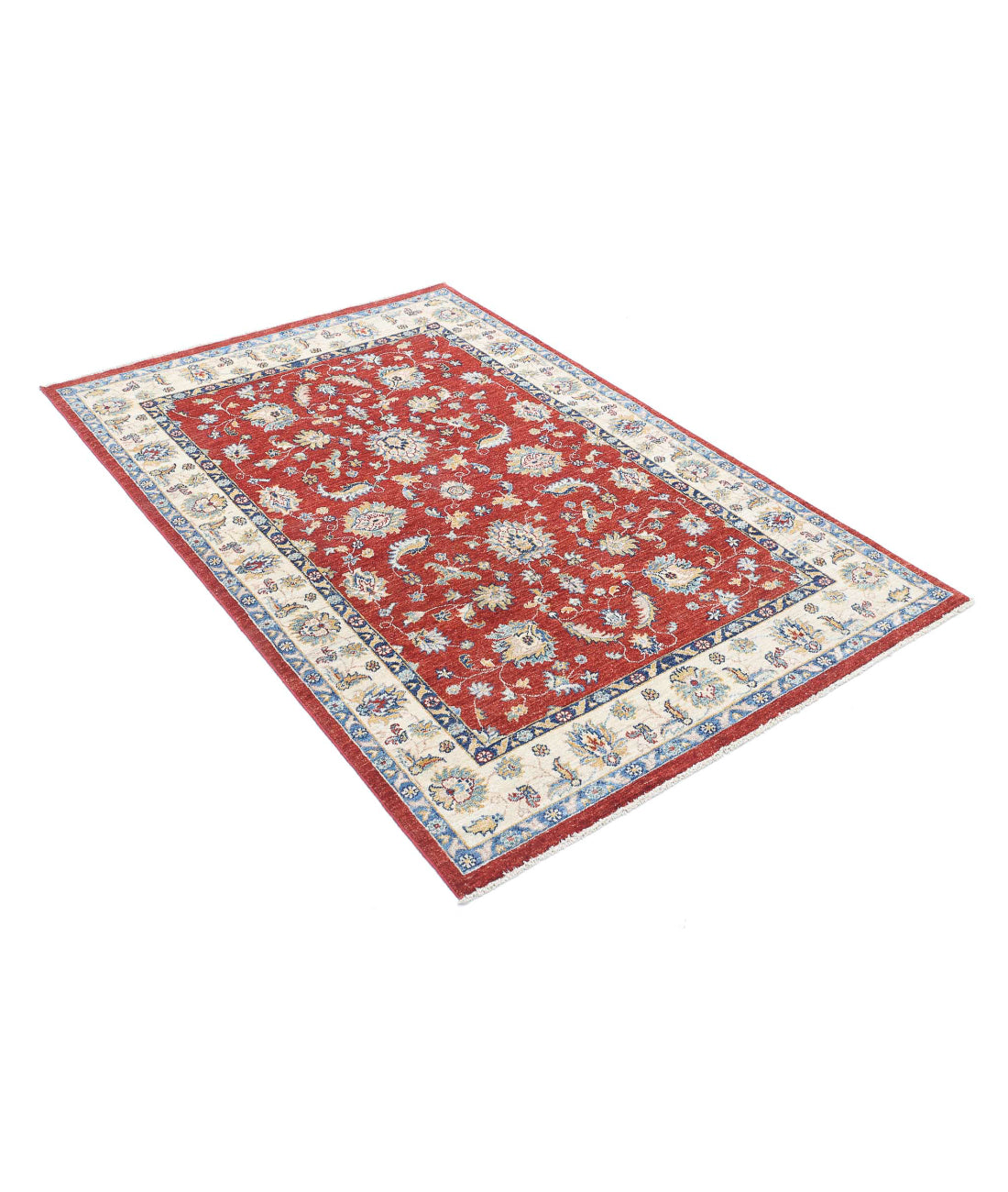 Ziegler 3'11'' X 5'9'' Hand-Knotted Wool Rug 3'11'' x 5'9'' (118 X 173) / Red / Ivory