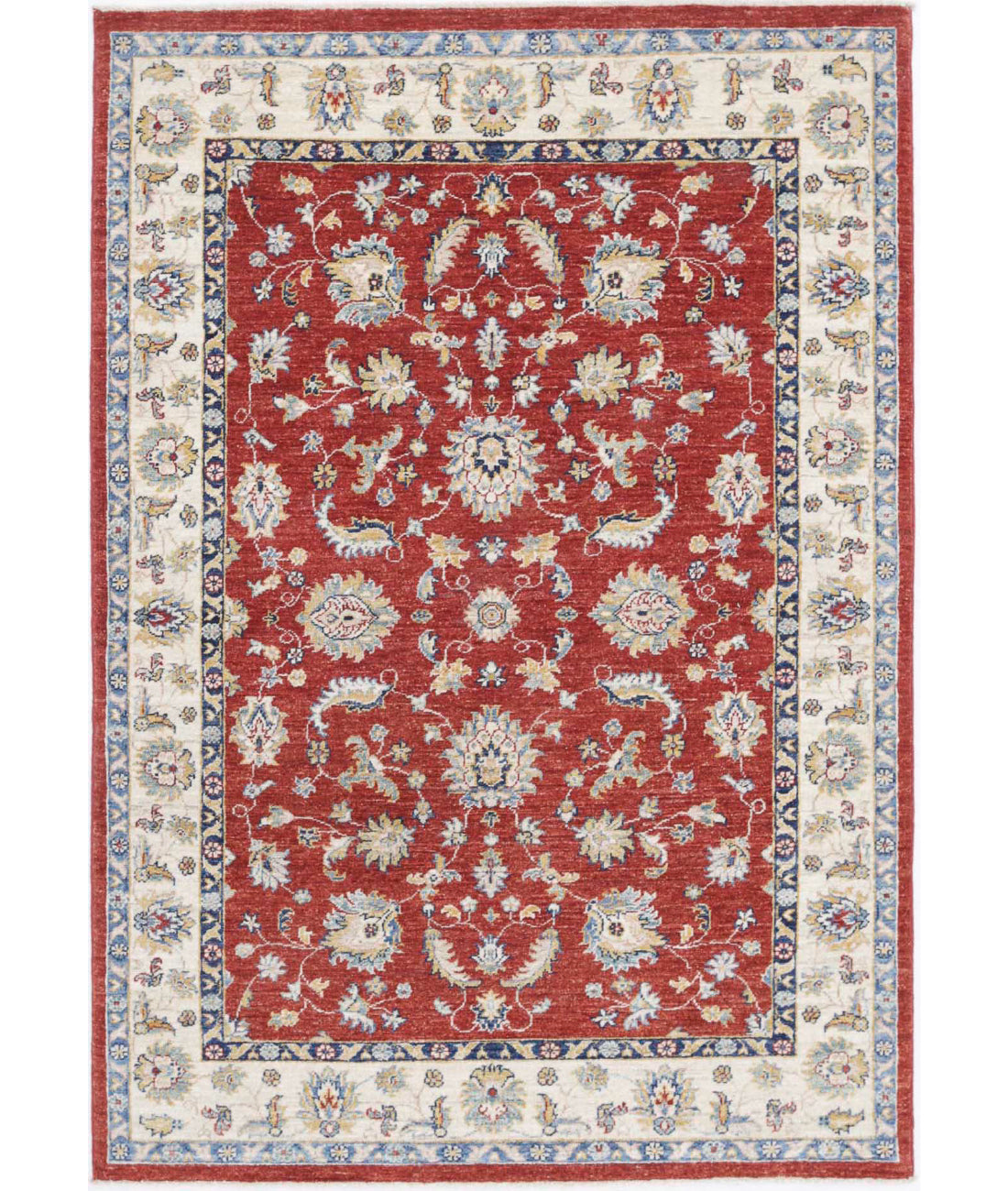 Ziegler 3'11'' X 5'9'' Hand-Knotted Wool Rug 3'11'' x 5'9'' (118 X 173) / Red / Ivory