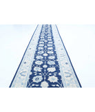 Ziegler 4'0'' X 26'9'' Hand-Knotted Wool Rug 4'0'' x 26'9'' (120 X 803) / Blue / Ivory