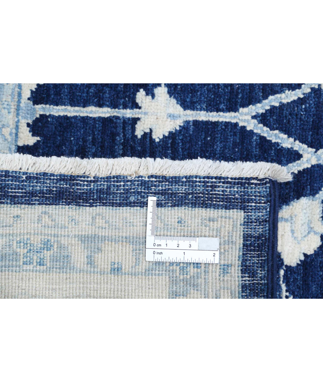 Ziegler 4'0'' X 26'9'' Hand-Knotted Wool Rug 4'0'' x 26'9'' (120 X 803) / Blue / Ivory