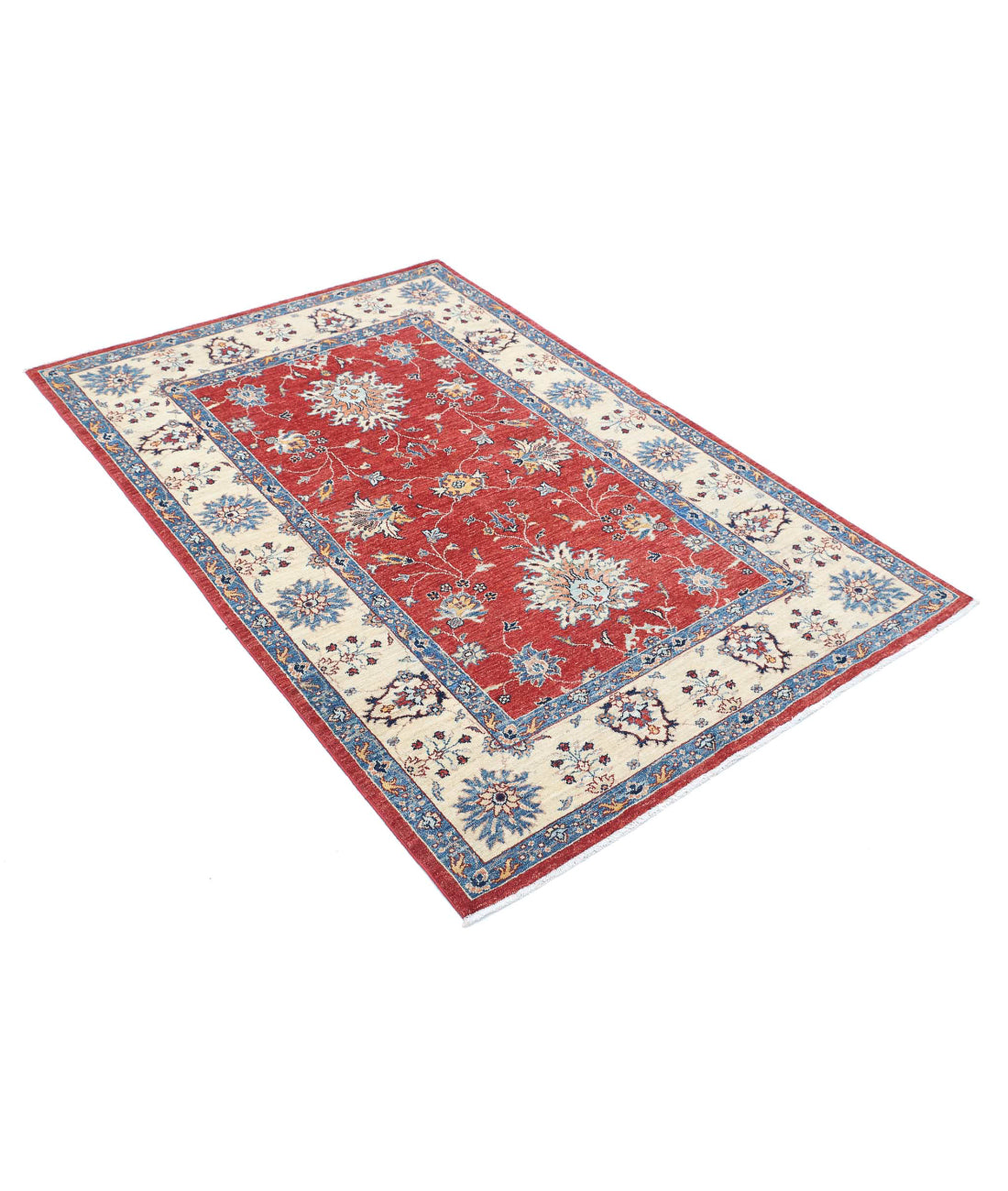 Ziegler 3'11'' X 6'0'' Hand-Knotted Wool Rug 3'11'' x 6'0'' (118 X 180) / Red / Ivory