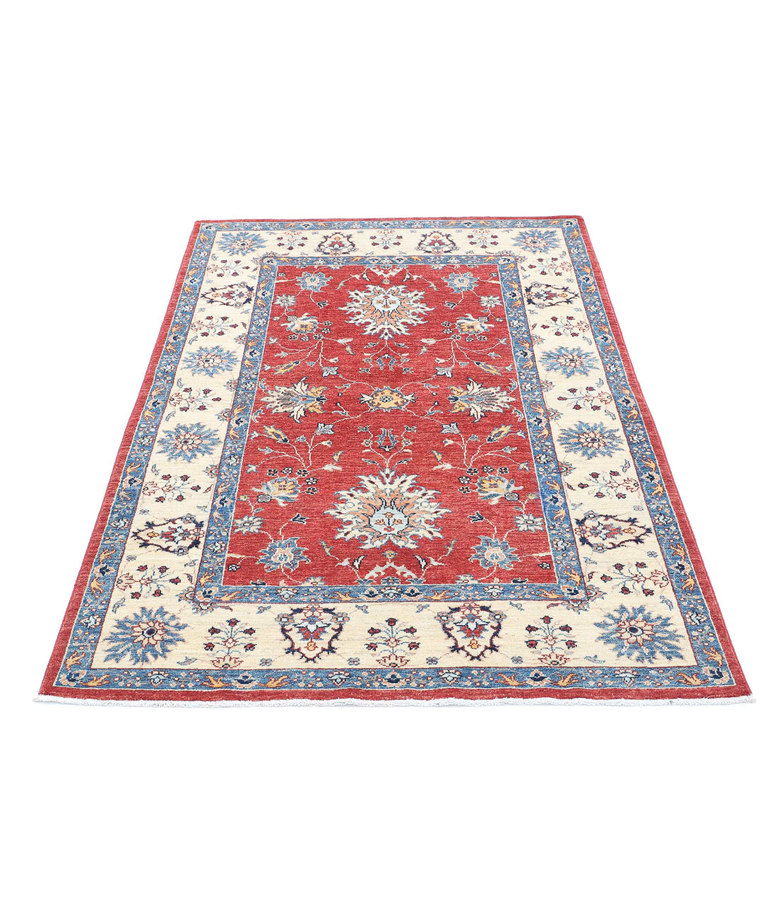 Ziegler 3'11'' X 6'0'' Hand-Knotted Wool Rug 3'11'' x 6'0'' (118 X 180) / Red / Ivory