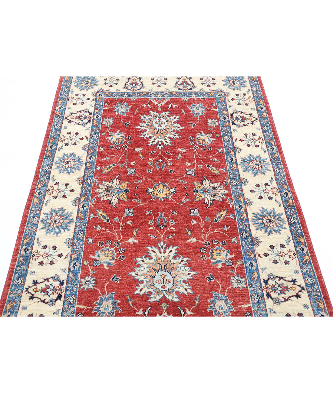 Ziegler 3'11'' X 6'0'' Hand-Knotted Wool Rug 3'11'' x 6'0'' (118 X 180) / Red / Ivory