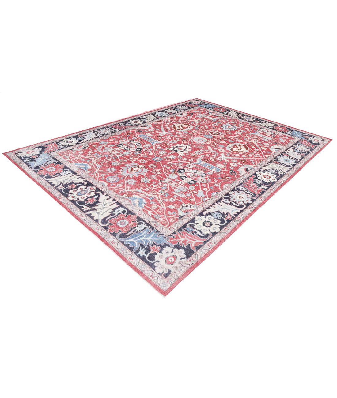 Ziegler 8'9'' X 11'8'' Hand-Knotted Wool Rug 8'9'' x 11'8'' (263 X 350) / Red / Black