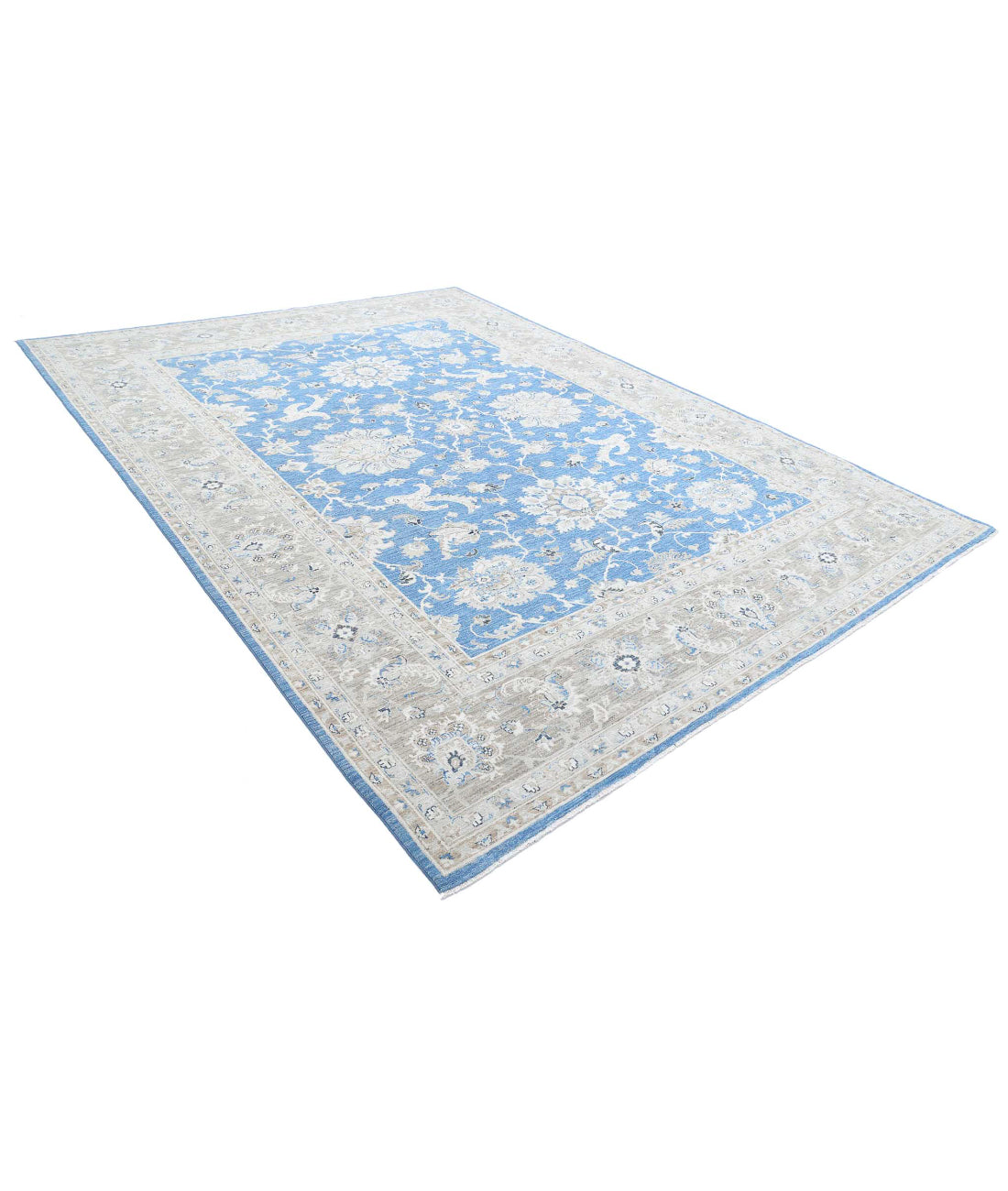 Ziegler 8'8'' X 11'8'' Hand-Knotted Wool Rug 8'8'' x 11'8'' (260 X 350) / Blue / Taupe