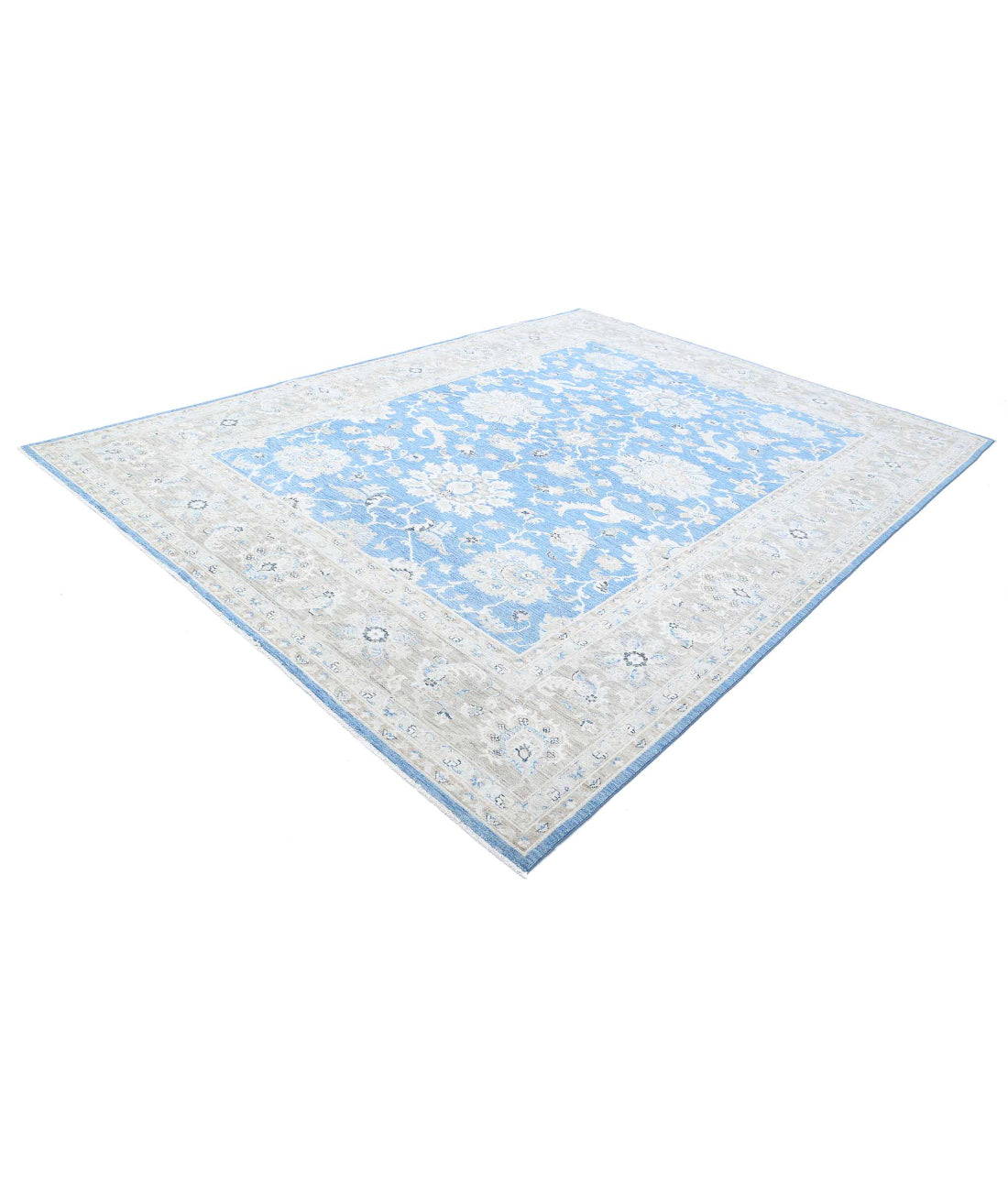 Ziegler 8'8'' X 11'8'' Hand-Knotted Wool Rug 8'8'' x 11'8'' (260 X 350) / Blue / Taupe