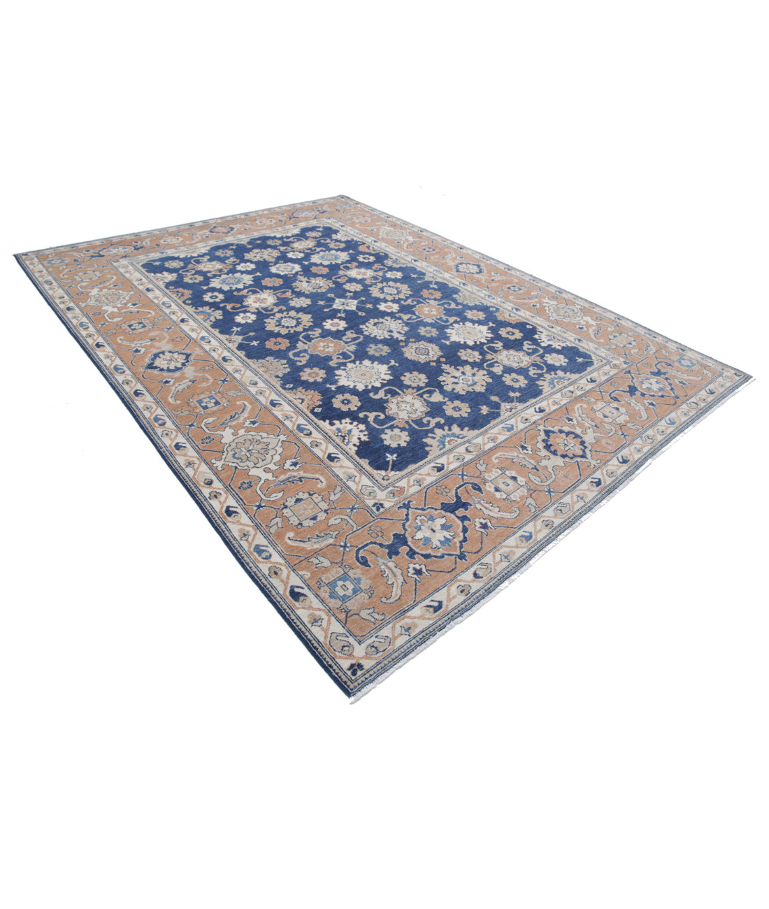 Ziegler 8'7'' X 11'3'' Hand-Knotted Wool Rug 8'7'' x 11'3'' (258 X 338) / Blue / Taupe