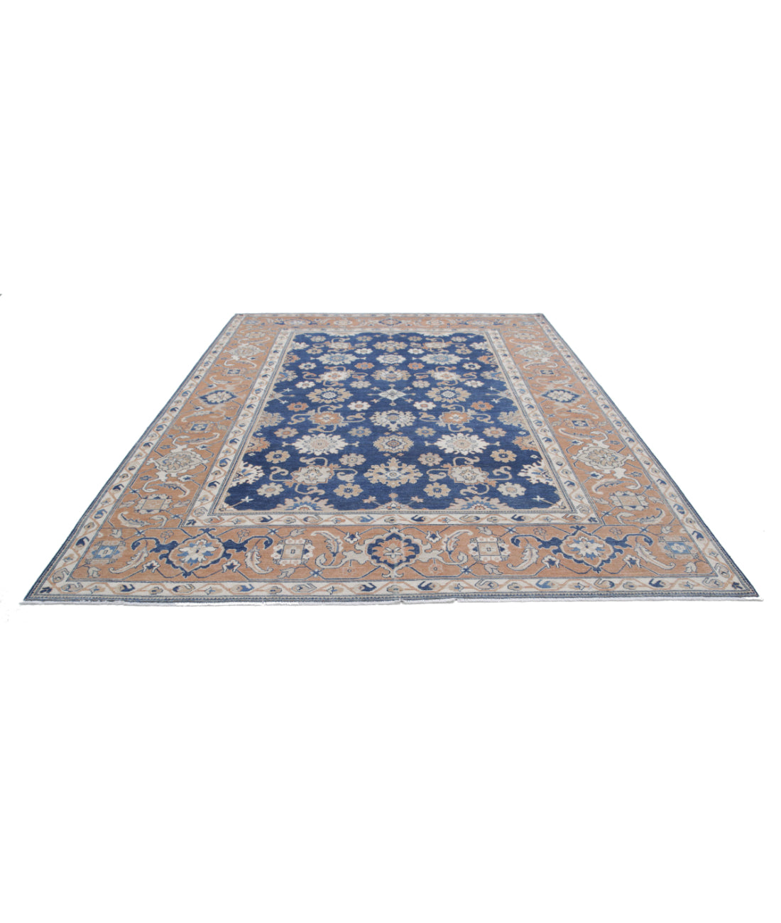 Ziegler 8'7'' X 11'3'' Hand-Knotted Wool Rug 8'7'' x 11'3'' (258 X 338) / Blue / Taupe