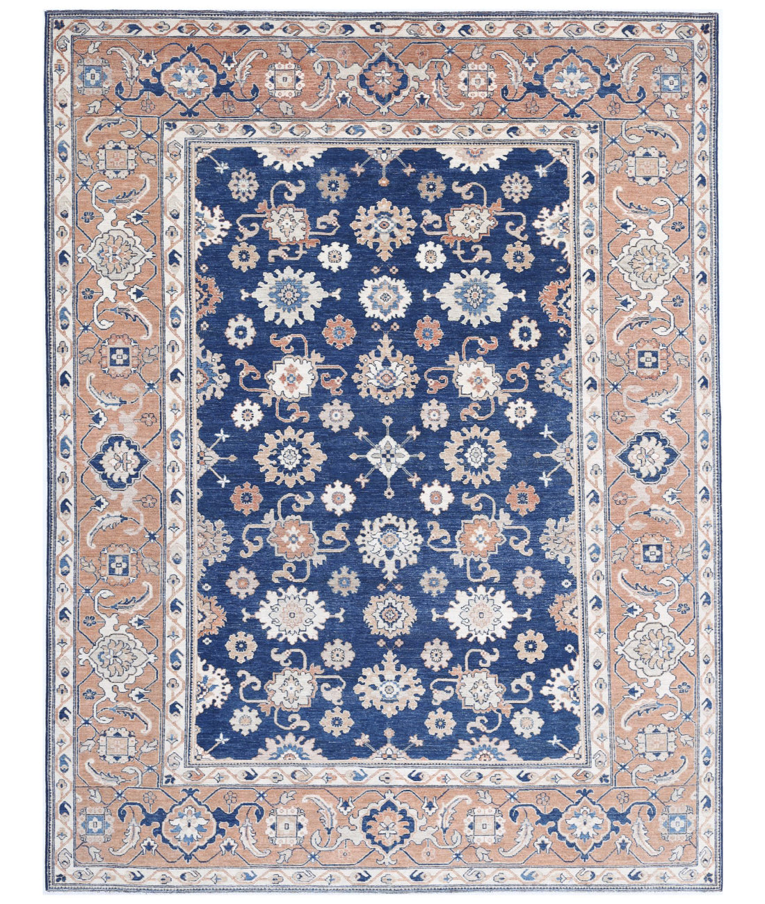 Ziegler 8'7'' X 11'3'' Hand-Knotted Wool Rug 8'7'' x 11'3'' (258 X 338) / Blue / Taupe
