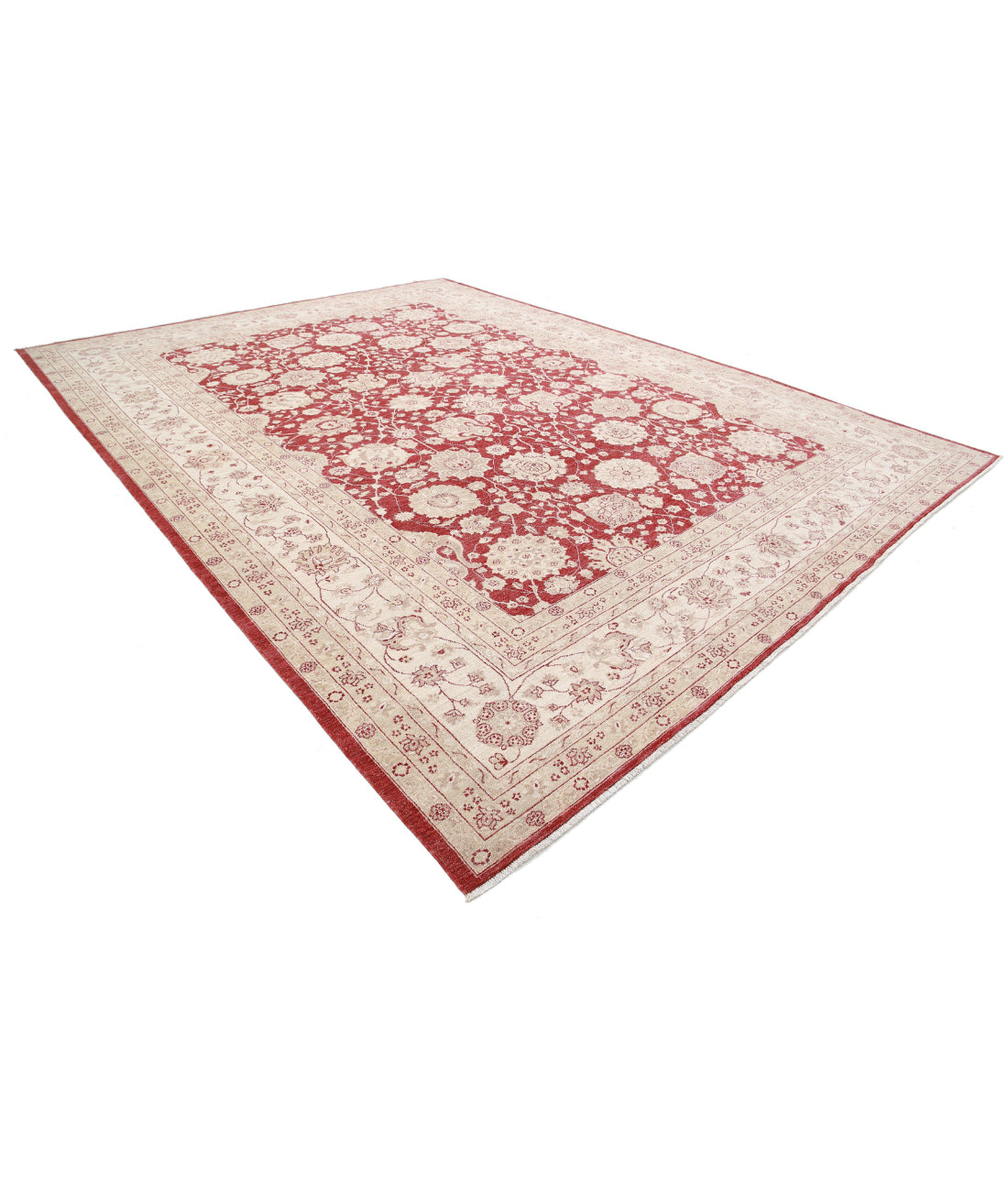 Ziegler 11'10'' X 15'9'' Hand-Knotted Wool Rug 11'10'' x 15'9'' (355 X 473) / Red / Ivory