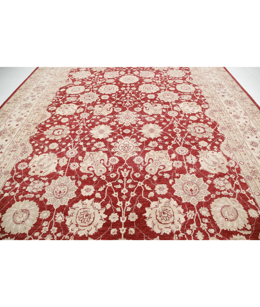 Ziegler 11'10'' X 15'9'' Hand-Knotted Wool Rug 11'10'' x 15'9'' (355 X 473) / Red / Ivory