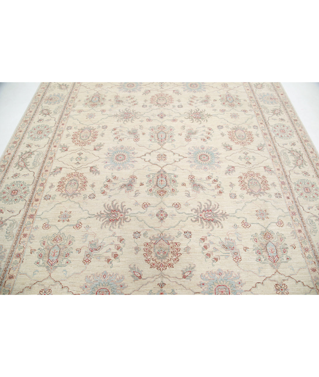 Ziegler 7'11'' X 11'7'' Hand-Knotted Wool Rug 7'11'' x 11'7'' (238 X 348) / Ivory / Blue