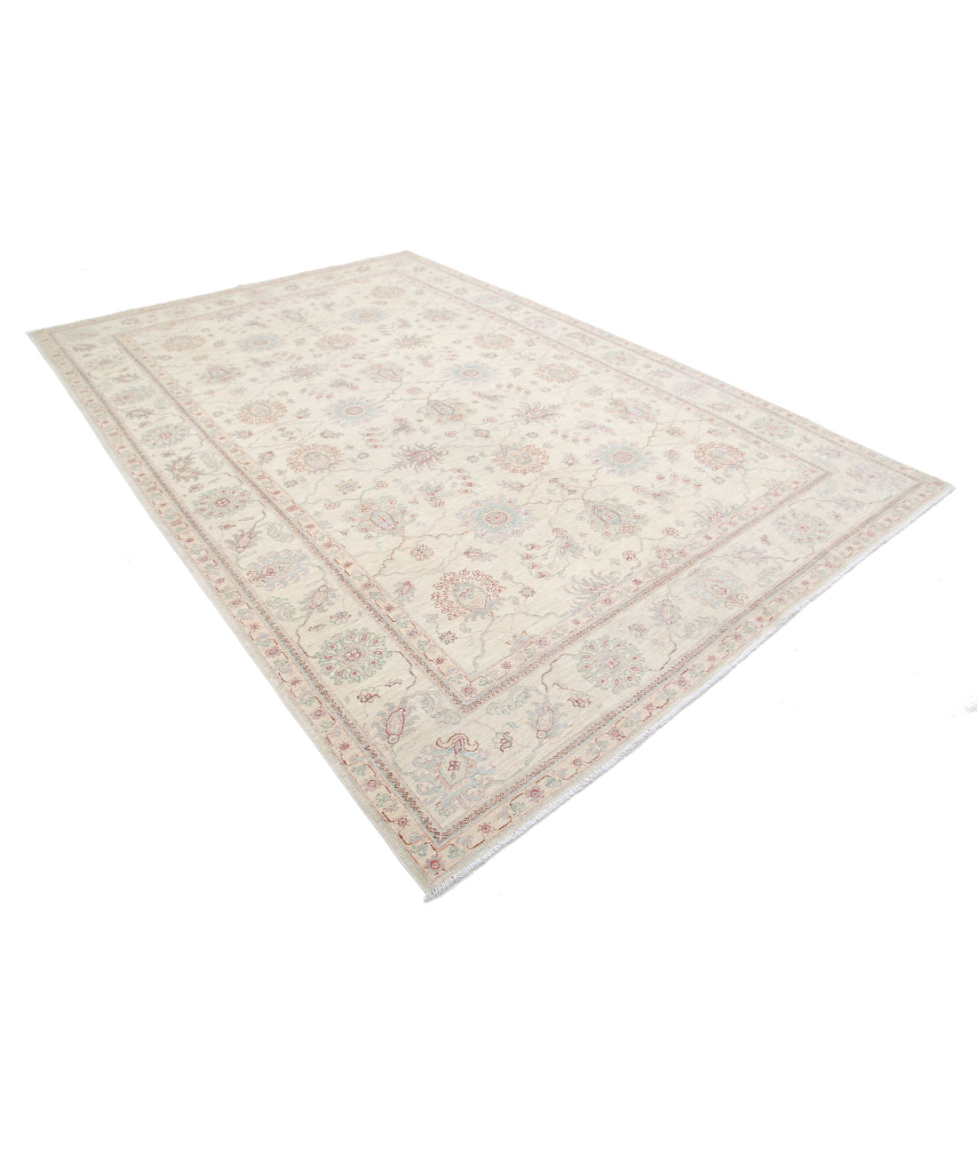 Ziegler 7'11'' X 11'7'' Hand-Knotted Wool Rug 7'11'' x 11'7'' (238 X 348) / Ivory / Blue