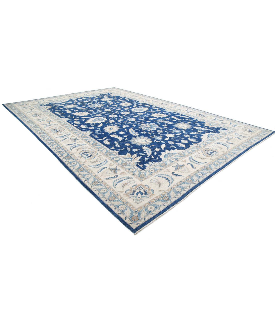 Ziegler 12'11'' X 19'0'' Hand-Knotted Wool Rug 12'11'' x 19'0'' (388 X 570) / Blue / Gold