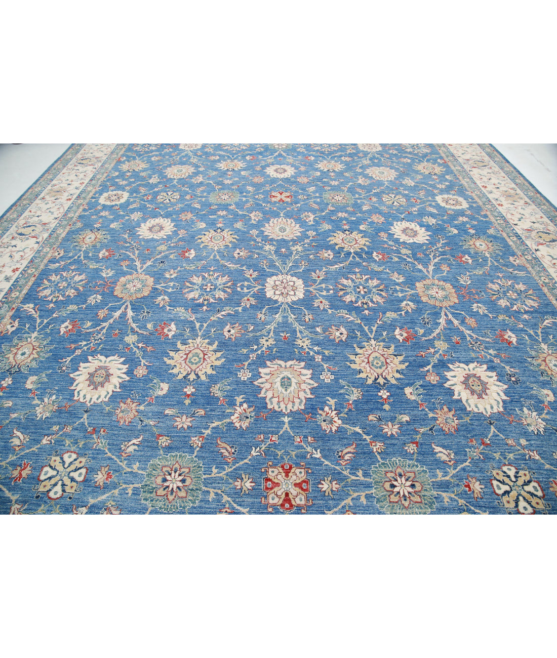 Ziegler 13'2'' X 20'9'' Hand-Knotted Wool Rug 13'2'' x 20'9'' (395 X 623) / Blue / Ivory