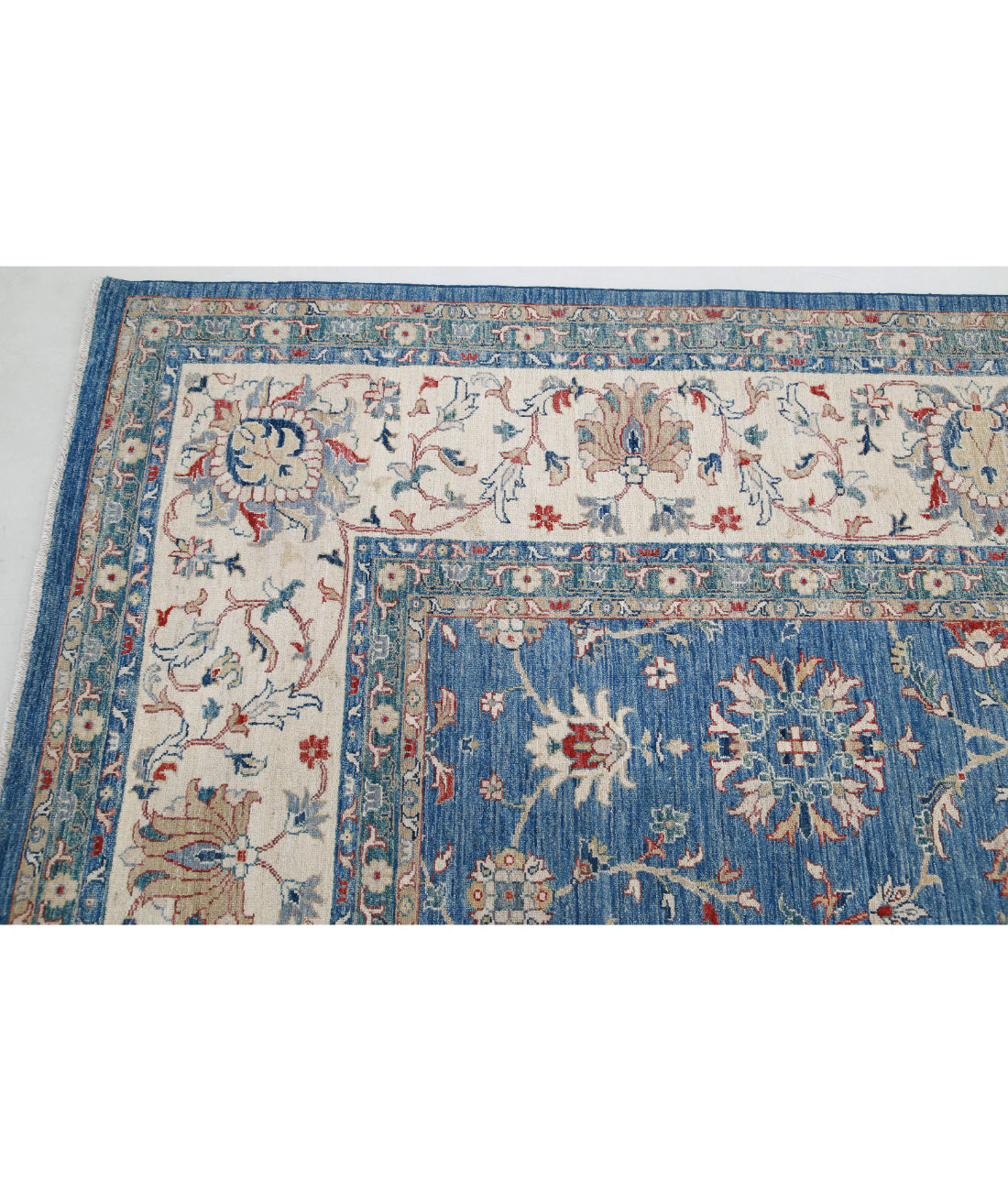 Ziegler 13'2'' X 20'9'' Hand-Knotted Wool Rug 13'2'' x 20'9'' (395 X 623) / Blue / Ivory