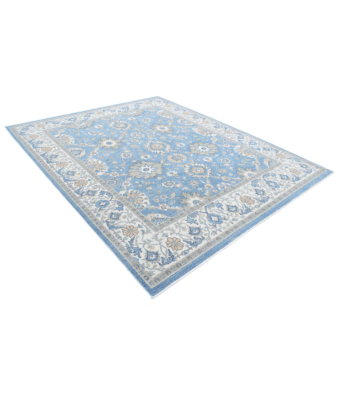 Ziegler 8'2'' X 9'10'' Hand-Knotted Wool Rug 8'2'' x 9'10'' (245 X 295) / Blue / Ivory