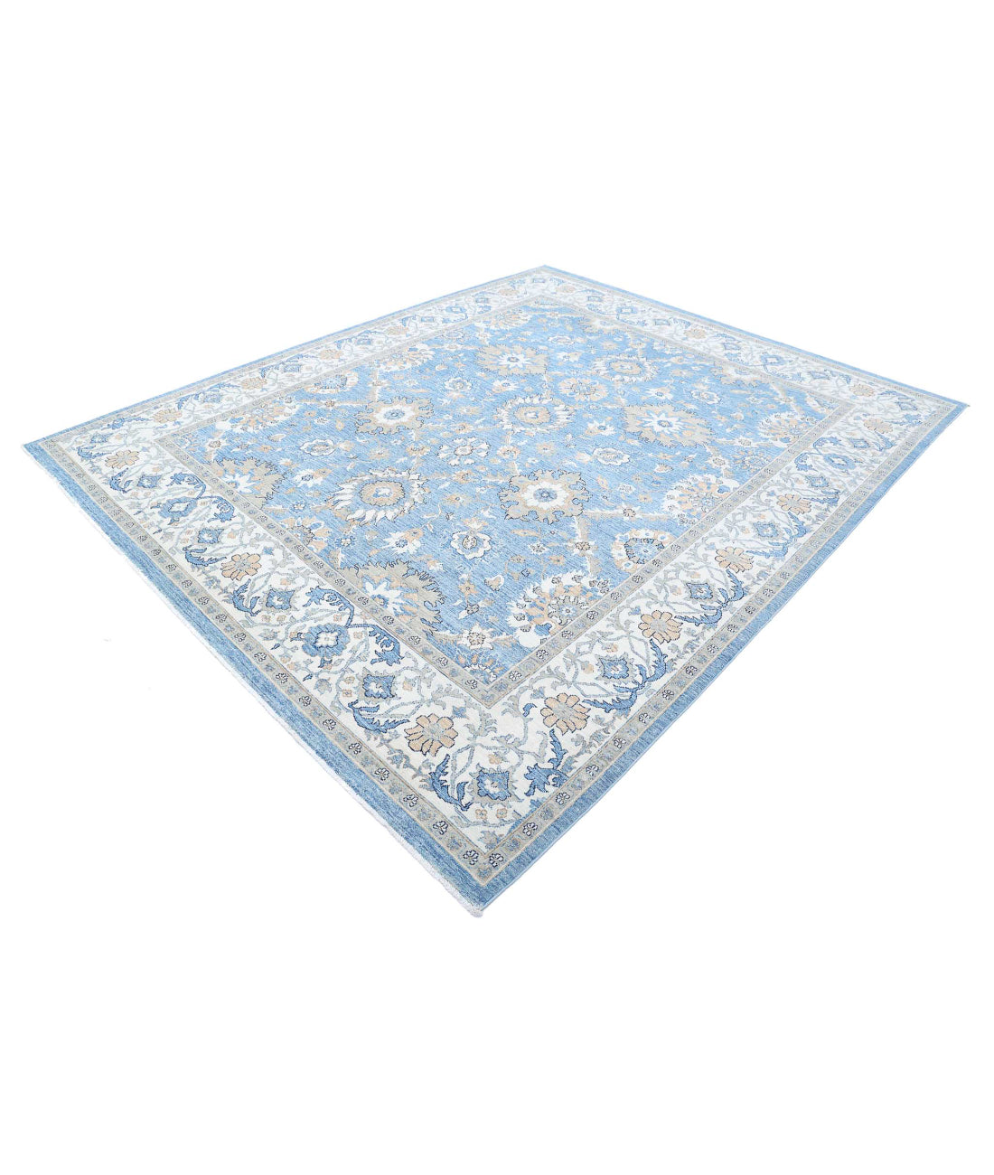 Ziegler 8'2'' X 9'10'' Hand-Knotted Wool Rug 8'2'' x 9'10'' (245 X 295) / Blue / Ivory