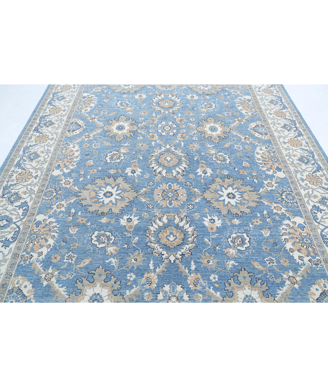 Ziegler 8'2'' X 9'10'' Hand-Knotted Wool Rug 8'2'' x 9'10'' (245 X 295) / Blue / Ivory