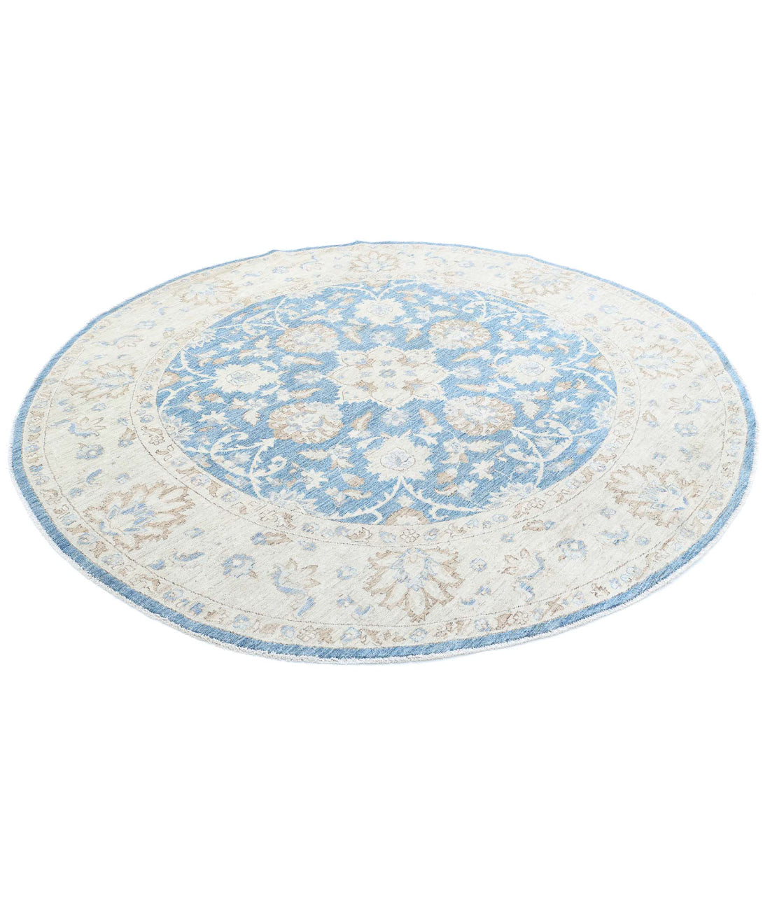 Ziegler 7'11'' X 7'10'' Hand-Knotted Wool Rug 7'11'' x 7'10'' (238 X 235) / Blue / Ivory