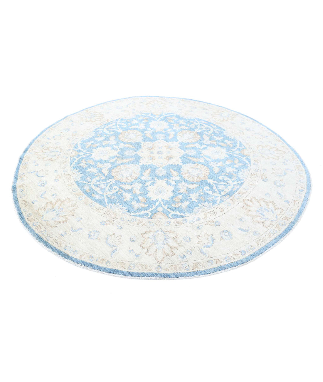 Ziegler 7'11'' X 7'10'' Hand-Knotted Wool Rug 7'11'' x 7'10'' (238 X 235) / Blue / Ivory