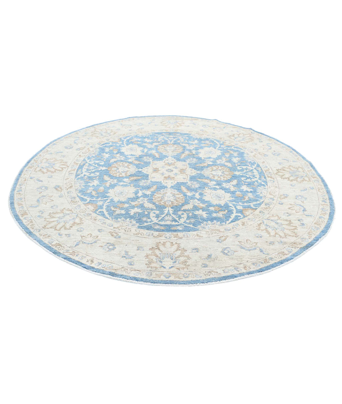 Ziegler 7'11'' X 7'10'' Hand-Knotted Wool Rug 7'11'' x 7'10'' (238 X 235) / Blue / Ivory