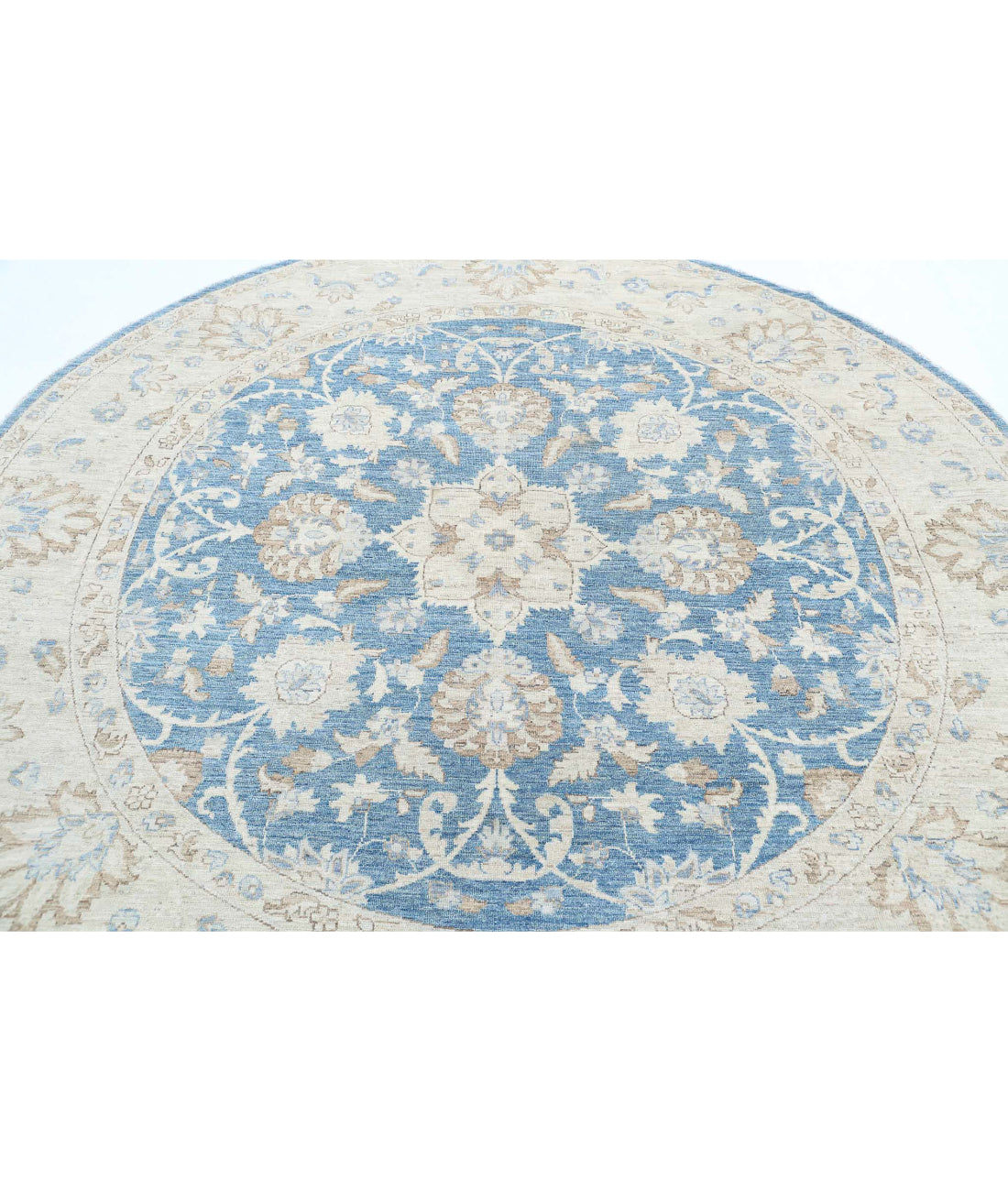 Ziegler 7'11'' X 7'10'' Hand-Knotted Wool Rug 7'11'' x 7'10'' (238 X 235) / Blue / Ivory