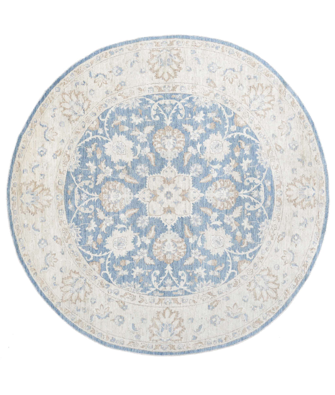 Ziegler 7'11'' X 7'10'' Hand-Knotted Wool Rug 7'11'' x 7'10'' (238 X 235) / Blue / Ivory