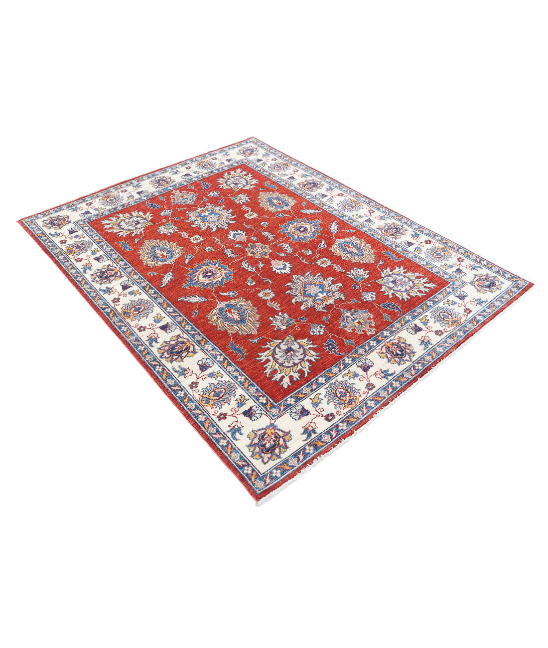 Ziegler 4'10'' X 6'2'' Hand-Knotted Wool Rug 4'10'' x 6'2'' (145 X 185) / Red / Ivory