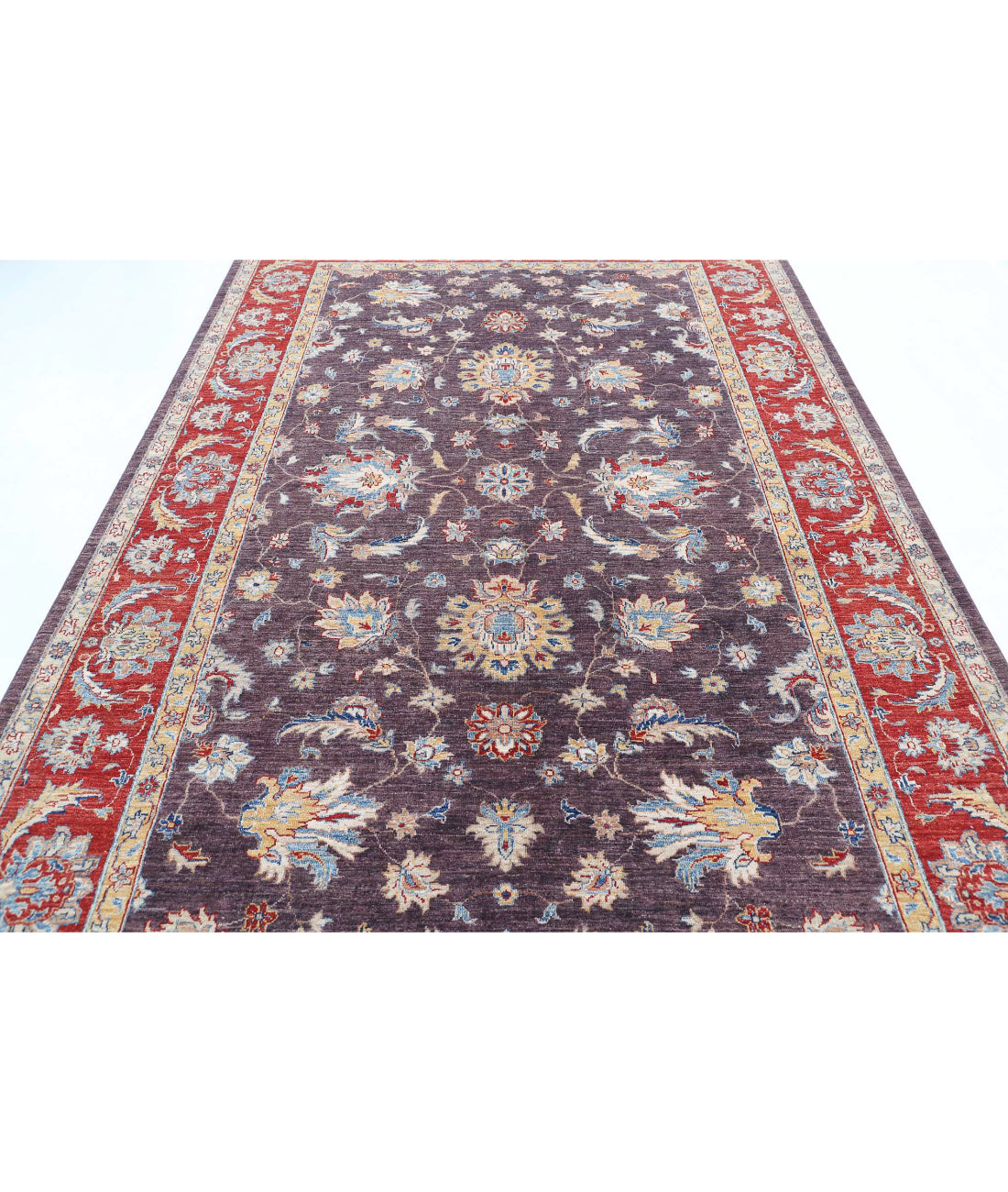 Ziegler 6'7'' X 9'10'' Hand-Knotted Wool Rug 6'7'' x 9'10'' (198 X 295) / Purple / Red