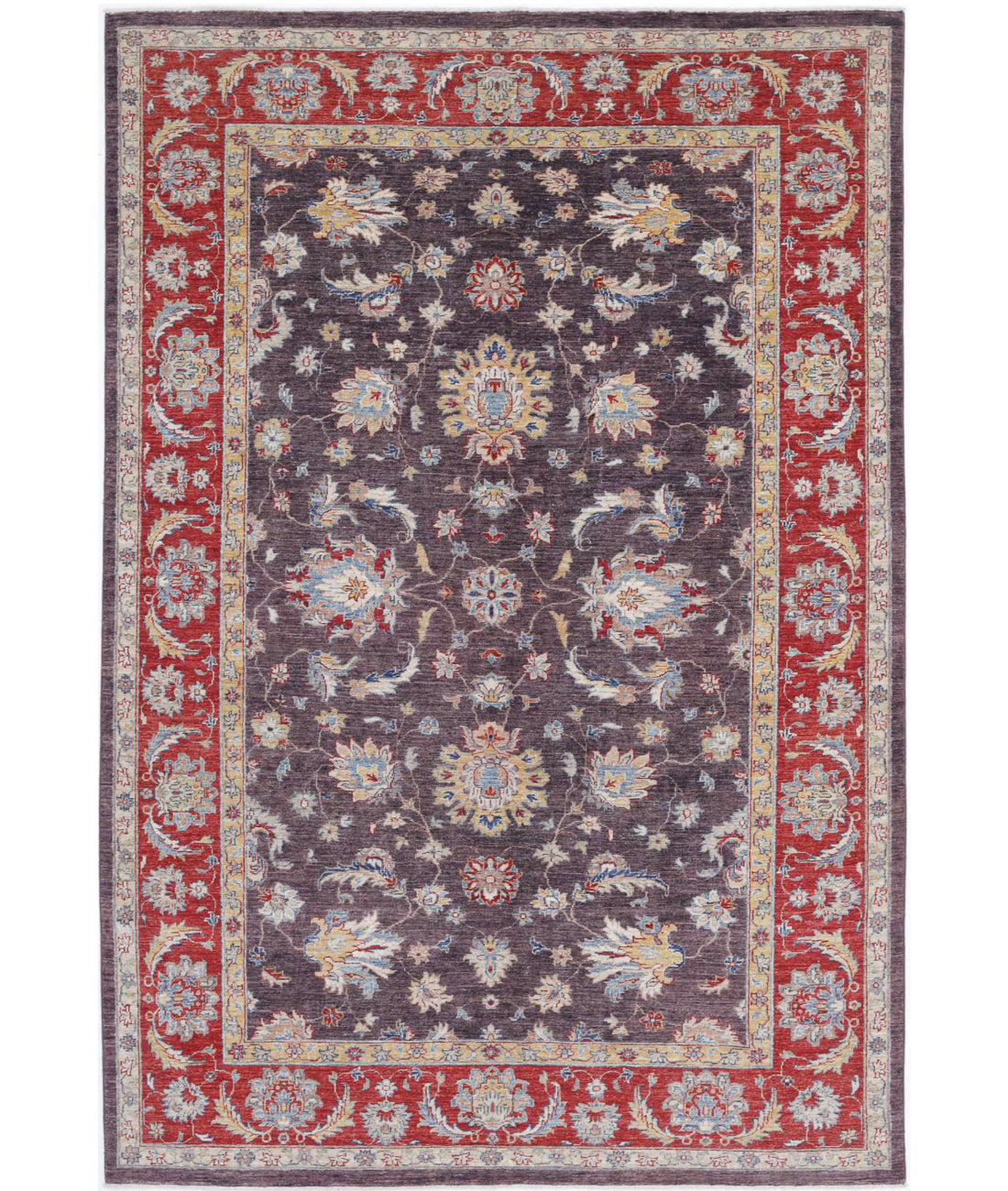 Ziegler 6'7'' X 9'10'' Hand-Knotted Wool Rug 6'7'' x 9'10'' (198 X 295) / Purple / Red