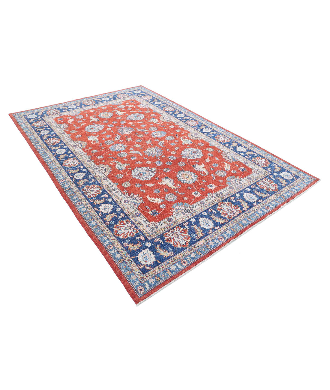 Ziegler 6'4'' X 9'5'' Hand-Knotted Wool Rug 6'4'' x 9'5'' (190 X 283) / Red / Blue