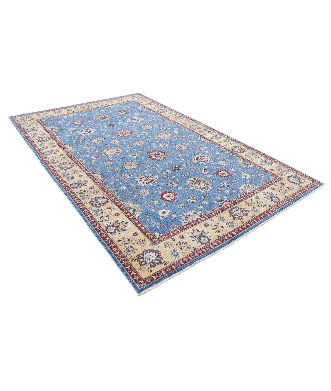 Ziegler 6'7'' X 10'2'' Hand-Knotted Wool Rug 6'7'' x 10'2'' (198 X 305) / Blue / Gold