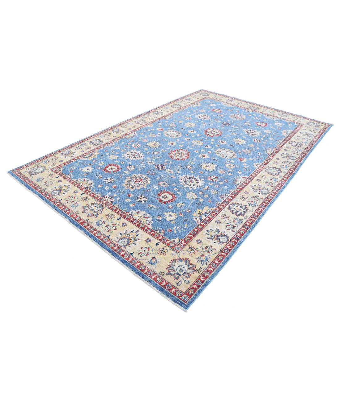 Ziegler 6'7'' X 10'2'' Hand-Knotted Wool Rug 6'7'' x 10'2'' (198 X 305) / Blue / Gold