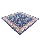 Ziegler 6'7'' X 6'7'' Hand-Knotted Wool Rug 6'7'' x 6'7'' (198 X 198) / Blue / Ivory